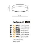 Plafony okrągłe - Azzardo CORTONA 41 4000K BLACK 1xLED Sufitowa Czarny AZ2736 - product 3