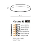 Lampy sufitowe LED - Azzardo CORTONA 55 4000K WHITE 1xLED Sufitowa Biały AZ2739 - product 2