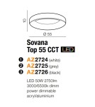 Plafony z pilotem - Azzardo SOVANA TOP 55 CCT BLACK 1xLED Sufitowa Czarny AZ2726 - produkt 2