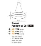 Lampy wiszące ze sterowaniem - Azzardo SOVANA PENDANT 55 CCT GREY 1xLED Wisząca Szary AZ2729 - produkt 2
