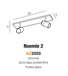 Kinkiety łazienkowe - Azzardo NOEMIE 2 2xGU10 Sufitowa i Ścienna Chrom IP44 AZ2555 - product 2