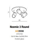 Lampy sufitowe łazienkowe - Azzardo NOEMIE 3 ROUND 3xGU10 Sufitowa Chrom IP44 AZ2556 - product 2