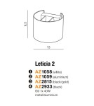 Kinkiety nowoczesne - Azzardo LETICIA 2 BLACK 1xG9 Ścienna Czarny AZ2933 - produkt 4