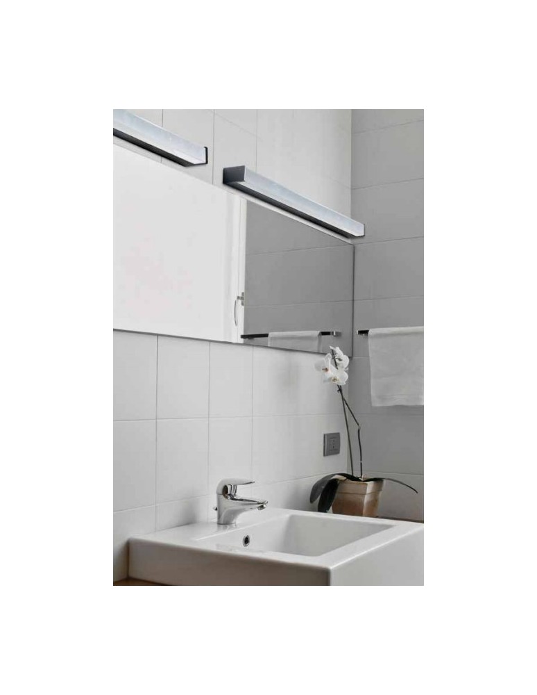 Kinkiety łazienkowe - Azzardo PETER 90 3000 MATT BLACK 1xLED Ścienna Czarny Mat IP44 AZ2616 - product kolory-swiatla.pl 2