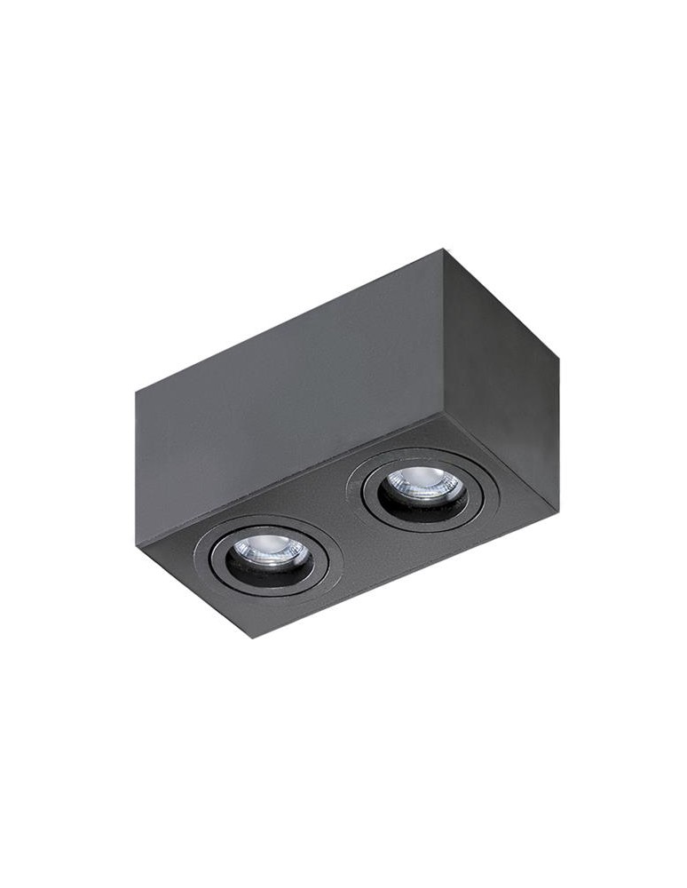 Oprawy sufitowe na wymienne źródło światła - Azzardo BRANT 2 SQUARE BLACK 2xGU10 Natynkowa Czarny AZ2827 - produkt kolory-swiatla.pl 1