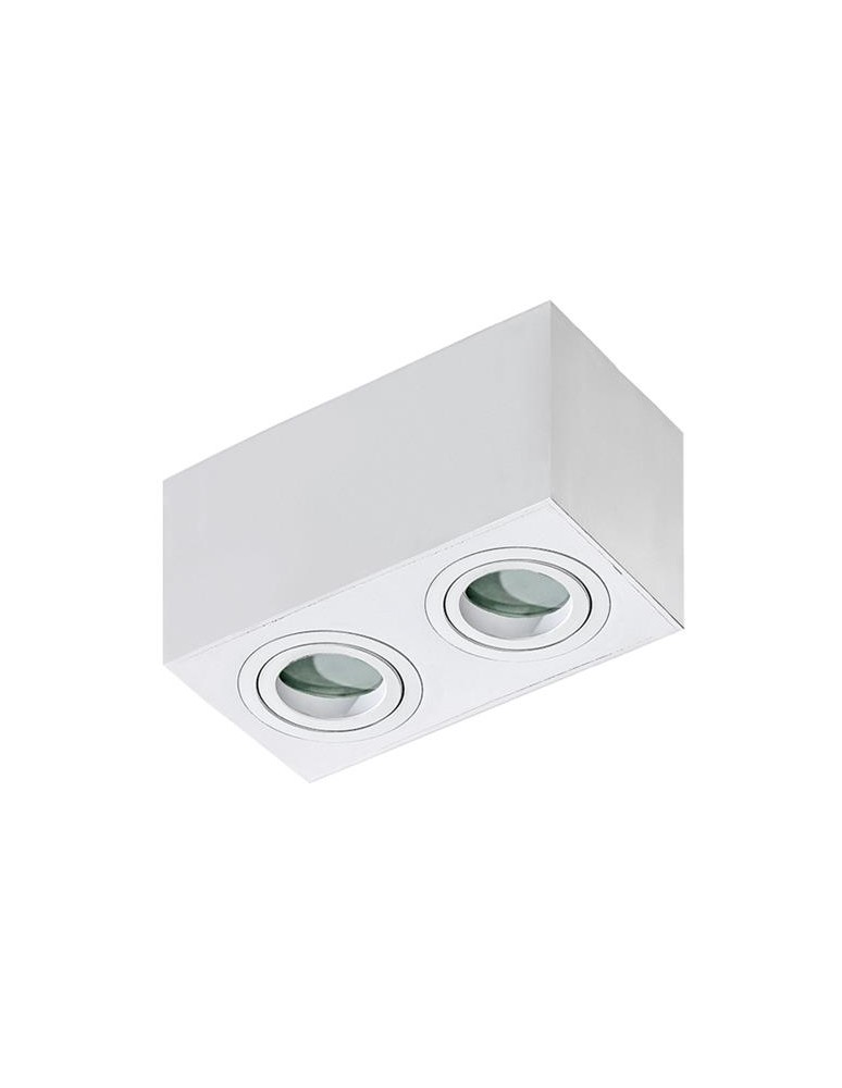 Oprawy sufitowe hermetyczne - Azzardo BRANT 2 SQUARE IP44 WHITE 2xGU10 Natynkowa Biały IP44 AZ2823 - produkt kolory-swiatla.pl 1
