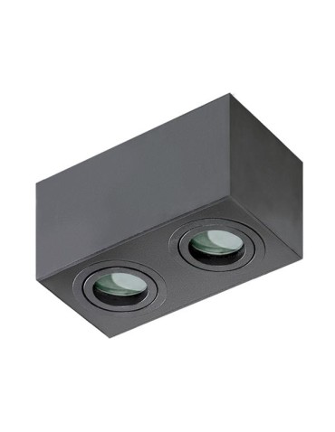 Azzardo BRANT 2 SQUARE IP44 BLACK 2xGU10 Natynkowa Czarny IP44 AZ2879