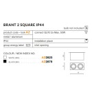 Oprawy sufitowe hermetyczne - Azzardo BRANT 2 SQUARE IP44 BLACK 2xGU10 Natynkowa Czarny IP44 AZ2879 - product 2