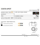 Reflektory wpuszczane w sufit - Azzardo COSTA SPOT BLACK 1xLED Reflektor Sufitowy Czarny AZ2706 - product 3