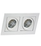 Lampy podtynkowe kwadratowe - Azzardo PACO 2 WHITE 2xGU10 Wpuszczana Biały AZ0799 - produkt 2