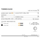 Lampy podtynkowe okrągłe - Azzardo TORRES GU10 WHITE 1xGU10 Wpuszczana Biały AZ2682 - product 2