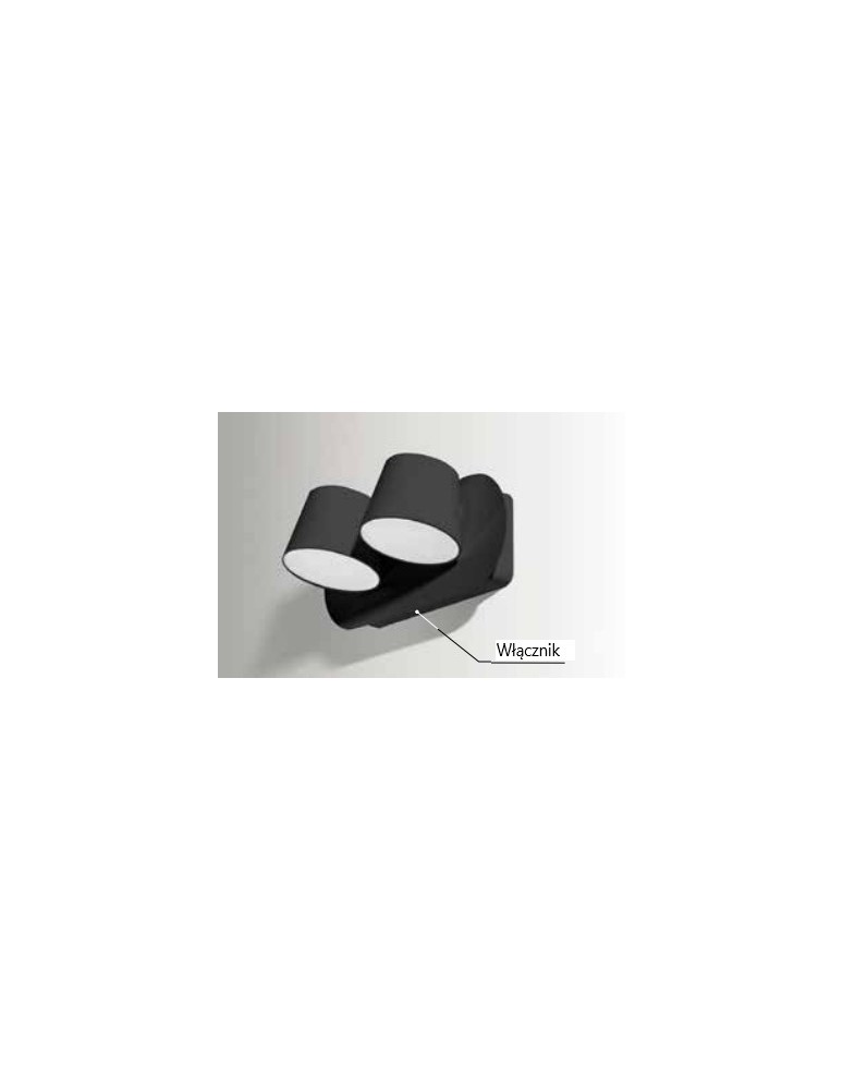 Kinkiety - Azzardo RAMONA 2 SWITCH BLACK 2xLED Ścienna Czarny AZ2563 - produkt kolory-swiatla.pl 1