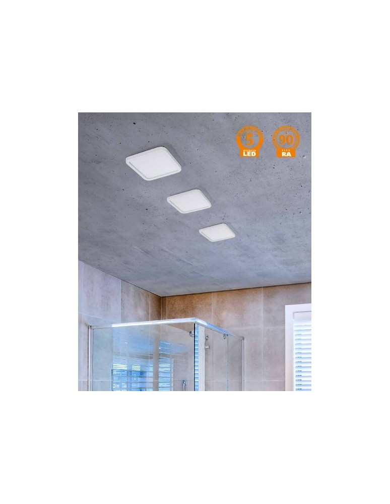 Azzardo SLIM 15 SQUARE 3000K IP44 WHITE 1xLED Wpuszczana Biały IP44 AZ2837
