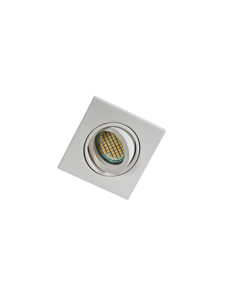 Lampy podtynkowe kwadratowe - Azzardo EDITTA 1 WHITE 1xGU10 Wpuszczana Biały AZ0807 - produkt kolory-swiatla.pl 1