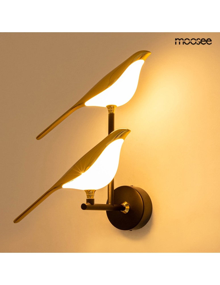 MOOSEE lampa ścienna BIRD TWIN złota (MSE1501100458) MOOSEE lampa ścienna BIRD TWIN złota (MSE1501100458)