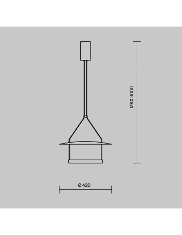 Maytoni Ambience Lampa Wisząca Designerska LED 23W 1000lm 3000K Czarny MOD280PL-L23B3K - produkt 2