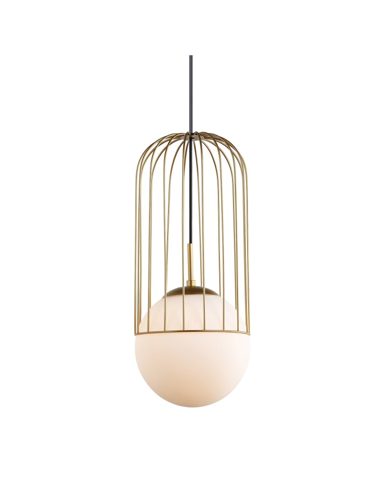 Lampy wiszące loftowe - ITALUX Matty Złoty Wisząca 1xE27 40W MDM-3940/1 GD - produkt kolory-swiatla.pl 1
