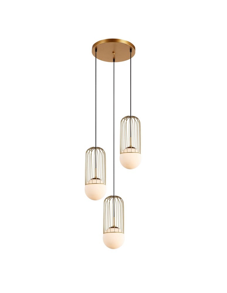 Lampy wiszące loftowe - ITALUX Matty Złoty Wisząca 3xE27 40W MDM-3939/3 GD - produkt kolory-swiatla.pl 1