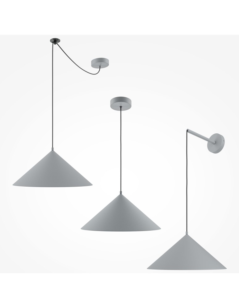 Maytoni Basic colors Lampa Wisząca Stożek 1xE27 40W Szary MOD167PL-01GR Maytoni Basic colors Lampa Wisząca Stożek 1xE27 40W Szary MOD167PL-01GR