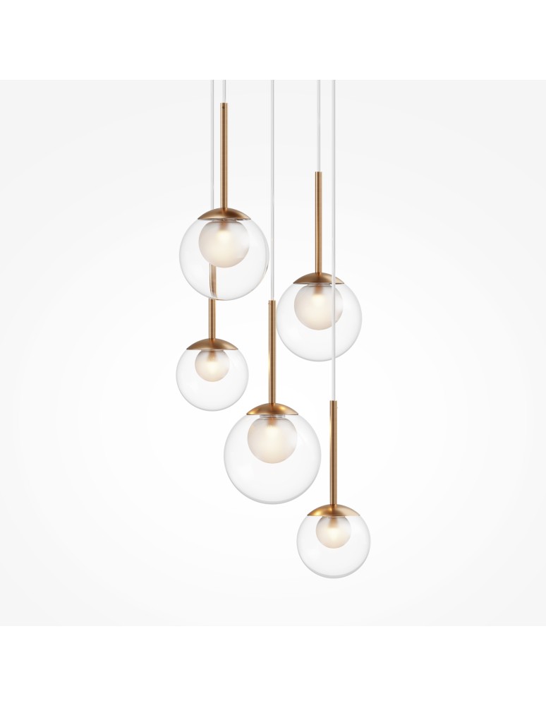 Maytoni Basic form Lampa Wisząca Szklana 5xG9 20W Złoty MOD521PL-05G