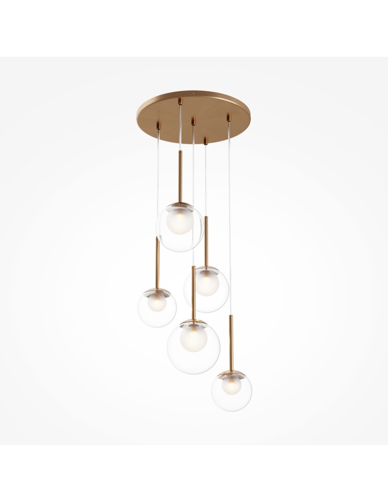 Maytoni Basic form Lampa Wisząca Szklana 5xG9 20W Złoty MOD521PL-05G