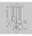 Lampy wiszące - Maytoni Basic form Lampa Wisząca Szklana 5xG9 20W Złoty MOD521PL-05G - product 6