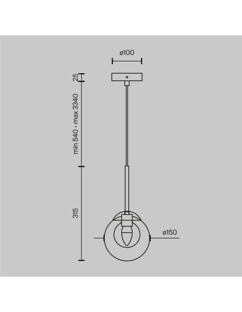 Maytoni Basic form Lampa Wisząca Szklana 1xG9 20W Złoty MOD521PL-01G1