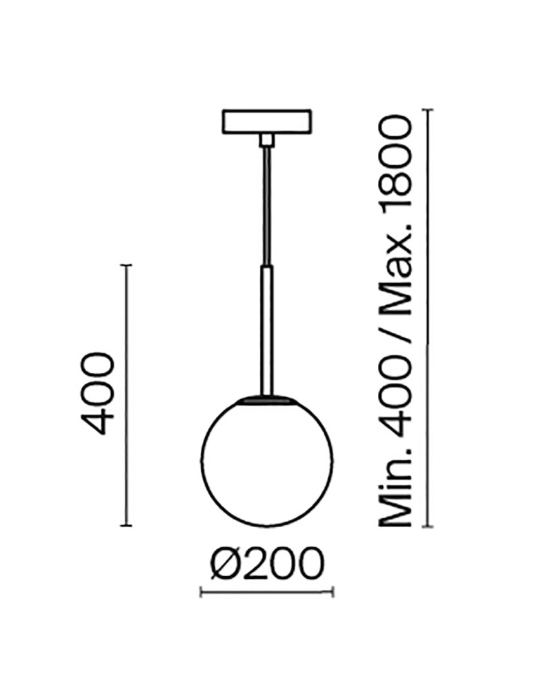Maytoni Basic form Lampa Wisząca Szklana Kula 1xE14 40W Czarny MOD321PL-01B1