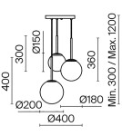 Maytoni Basic form Lampa Wisząca Szklane Kule 3xE14 40W Czarny MOD321PL-03B Maytoni Basic form Lampa Wisząca Szklane Kule 3xE14 40W Czarny MOD321PL-03B