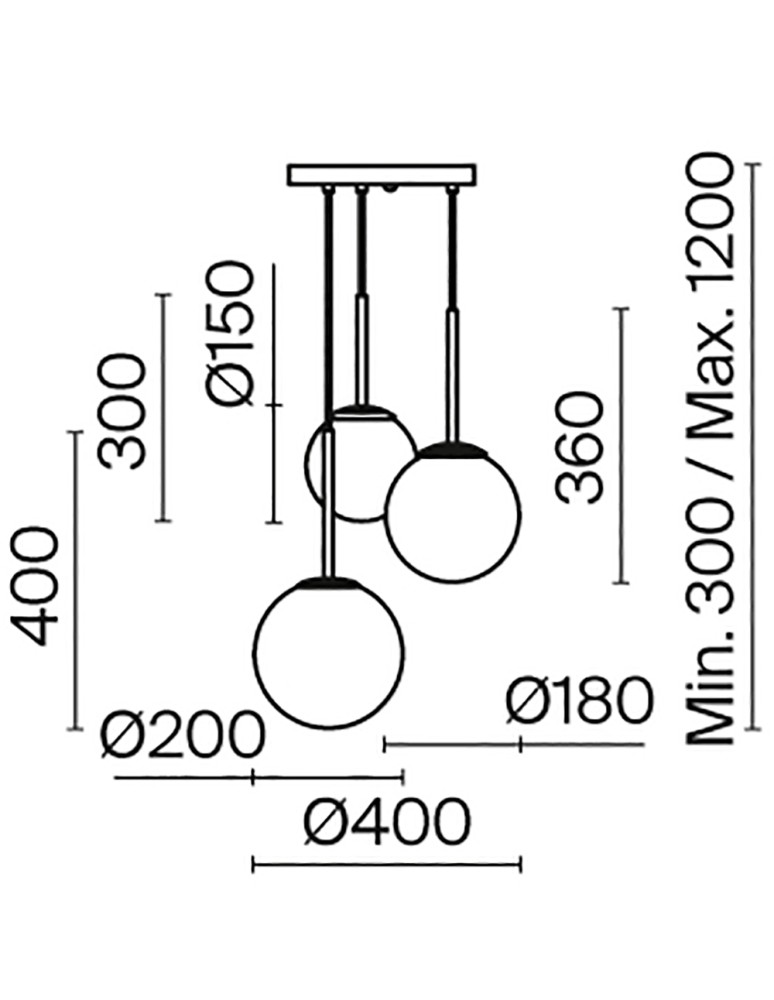 Maytoni Basic form Lampa Wisząca Szklane Kule 3xE14 40W Czarny MOD321PL-03B Maytoni Basic form Lampa Wisząca Szklane Kule 3xE14 40W Czarny MOD321PL-03B