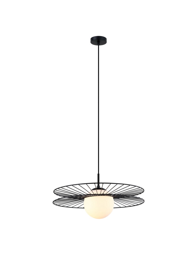 Lampy wiszące loftowe - ITALUX Sandy Czarny Wisząca 1xE27 40W MDM-4002/1 BK - product kolory-swiatla.pl 2
