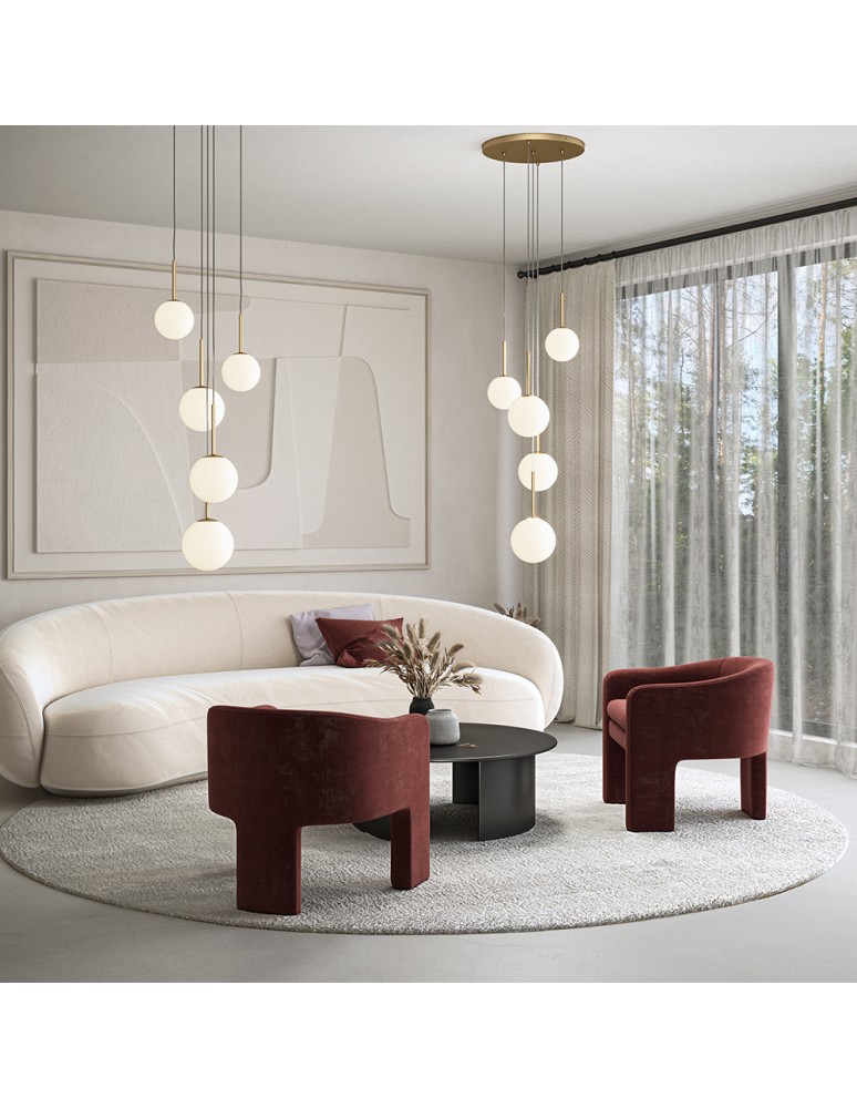 Maytoni Basic form Lampa Wisząca Szklane Kule 5xE14 40W Złoty MOD321PL-05G