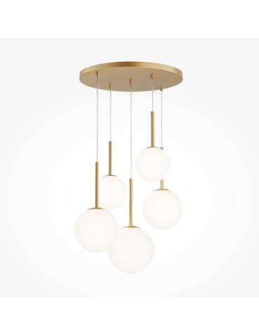 Maytoni Basic form Lampa Wisząca Szklane Kule 5xE14 40W Złoty MOD321PL-05G1