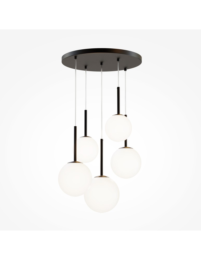 Maytoni Basic form Lampa Wisząca Szklane Kule 5xE14 40W Czarny MOD321PL-05B Maytoni Basic form Lampa Wisząca Szklane Kule 5xE14 40W Czarny MOD321PL-05B