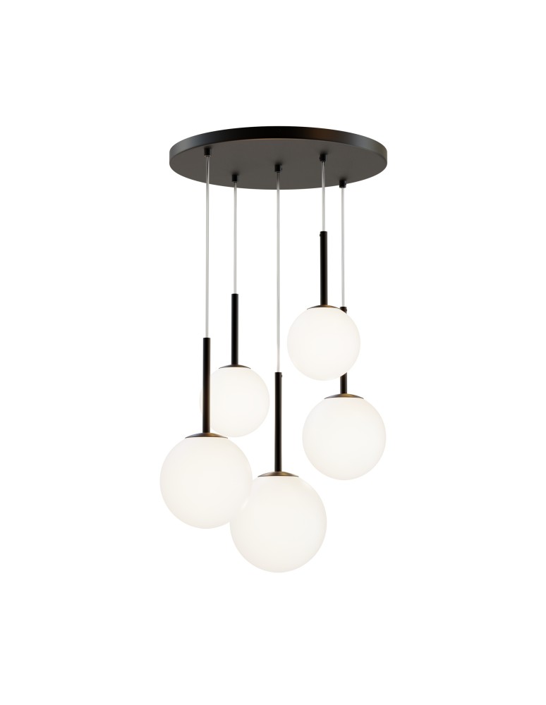 Maytoni Basic form Lampa Wisząca Szklane Kule 5xE14 40W Czarny MOD321PL-05B Maytoni Basic form Lampa Wisząca Szklane Kule 5xE14 40W Czarny MOD321PL-05B