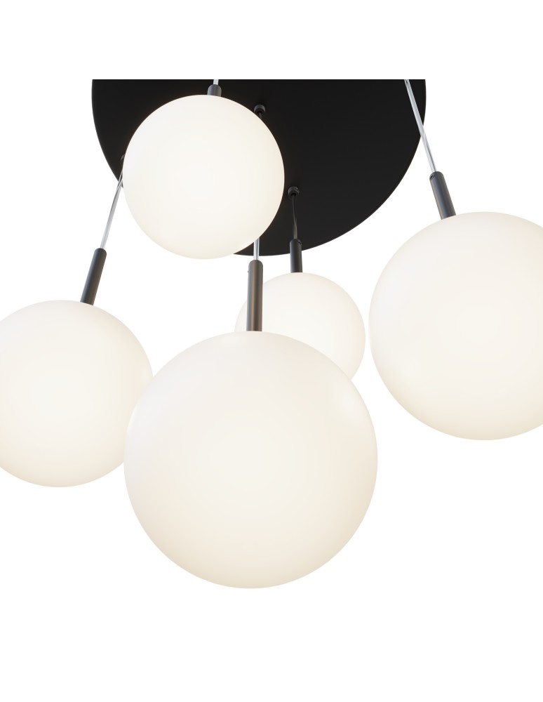 Maytoni Basic form Lampa Wisząca Szklane Kule 5xE14 40W Czarny MOD321PL-05B Maytoni Basic form Lampa Wisząca Szklane Kule 5xE14 40W Czarny MOD321PL-05B