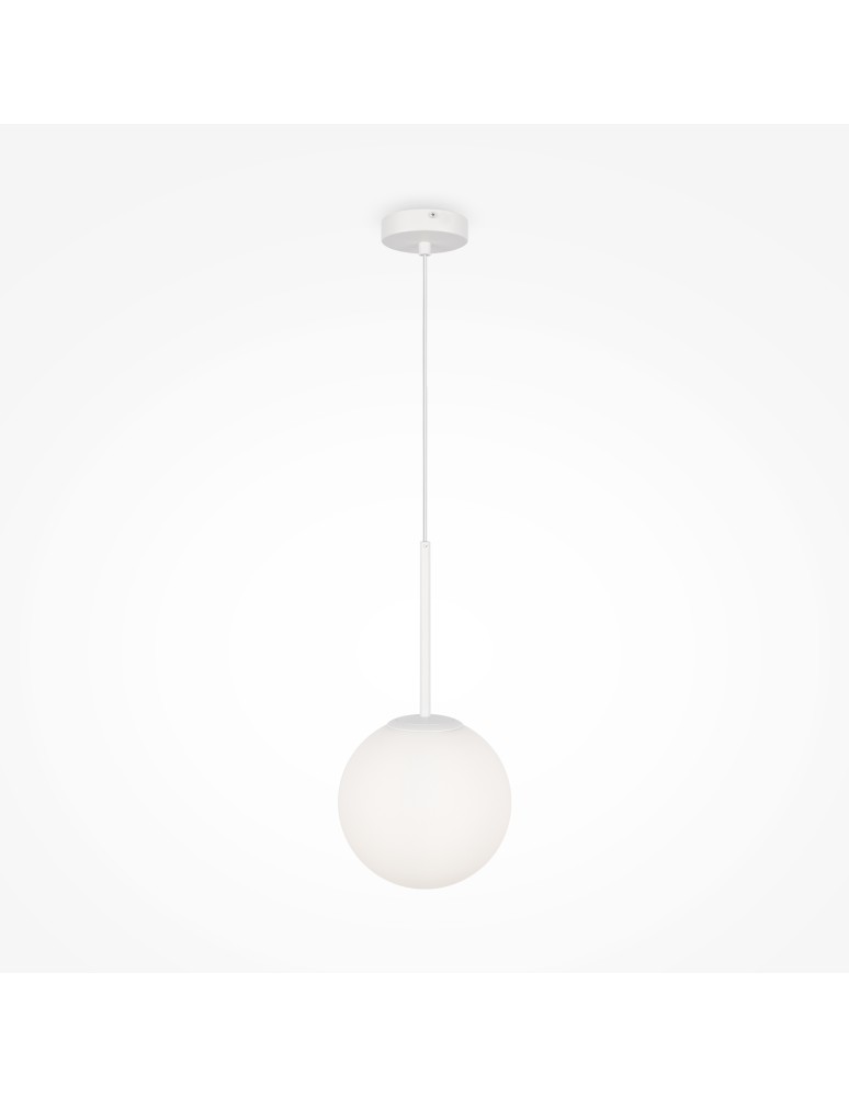 Maytoni Basic form Lampa Wisząca Szklana Kula 1xE14 40W Biały MOD321PL-01W1