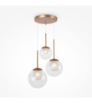 Maytoni Basic form Lampa Wisząca Szklane Kule 3xG9 20W Złoty MOD521PL-03G Maytoni Basic form Lampa Wisząca Szklane Kule 3xG9 20W Złoty MOD521PL-03G