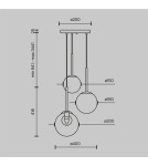 Maytoni Basic form Lampa Wisząca Szklane Kule 3xG9 20W Złoty MOD521PL-03G Maytoni Basic form Lampa Wisząca Szklane Kule 3xG9 20W Złoty MOD521PL-03G