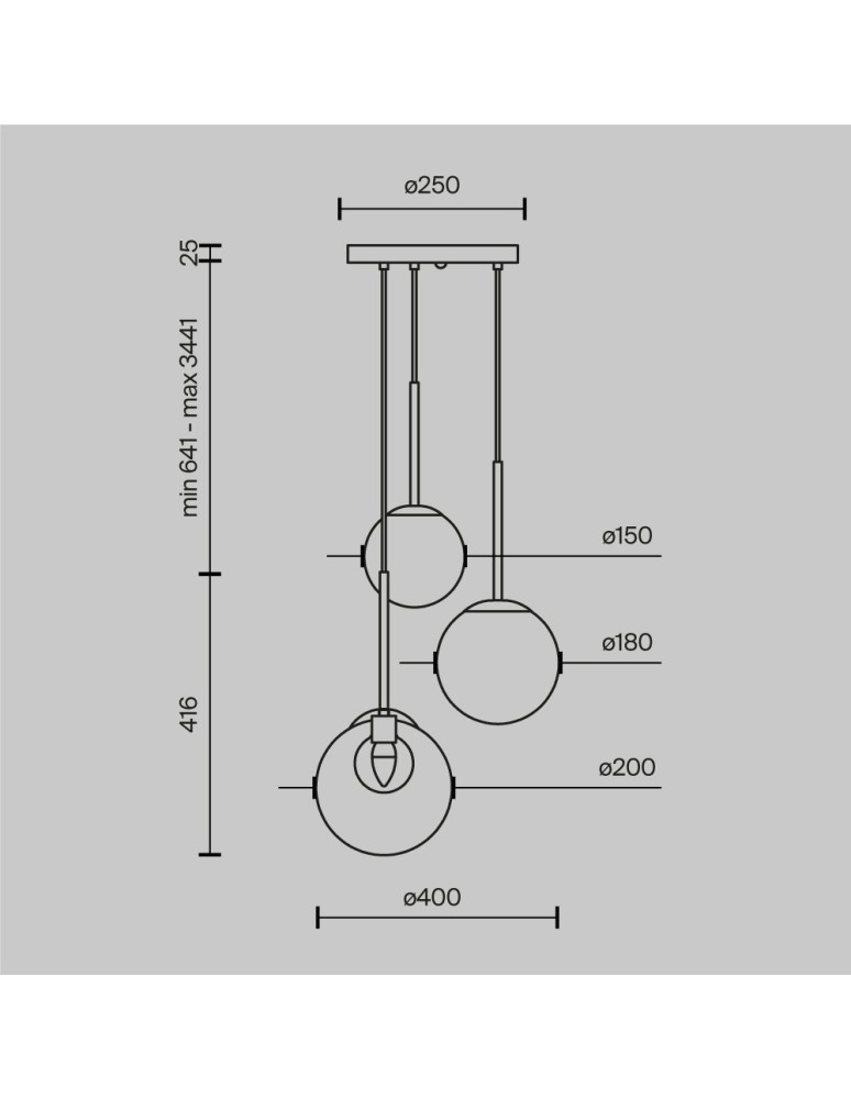 Maytoni Basic form Lampa Wisząca Szklane Kule 3xG9 20W Złoty MOD521PL-03G Maytoni Basic form Lampa Wisząca Szklane Kule 3xG9 20W Złoty MOD521PL-03G