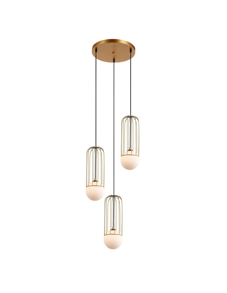 Lampy wiszące loftowe - ITALUX Simon Złoty Wisząca 3xG9 25W MDM-3938/3 GD - produkt kolory-swiatla.pl 1