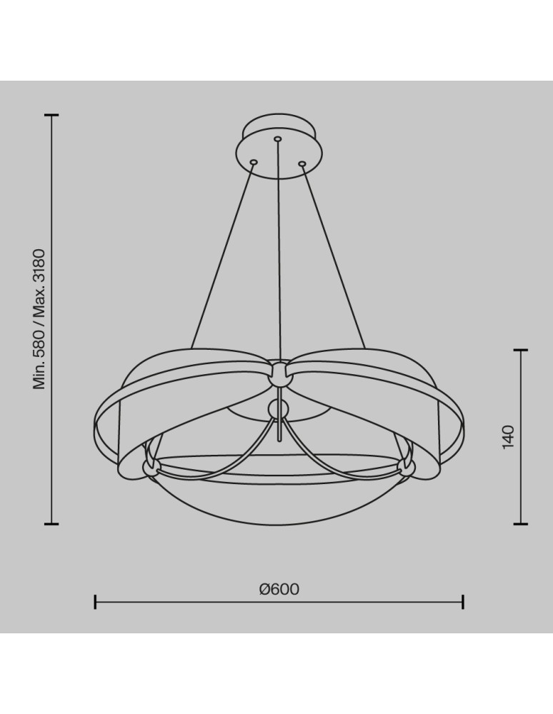 Maytoni Breeze Lampa Wisząca LED 45W 2700lm 3000K Mosiądz MOD281PL-L45BS3K