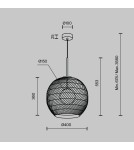 Lampy wiszące - Maytoni Cane Lampa Wisząca 1xG9 28W Czarny MOD204PL-01BG - product 3