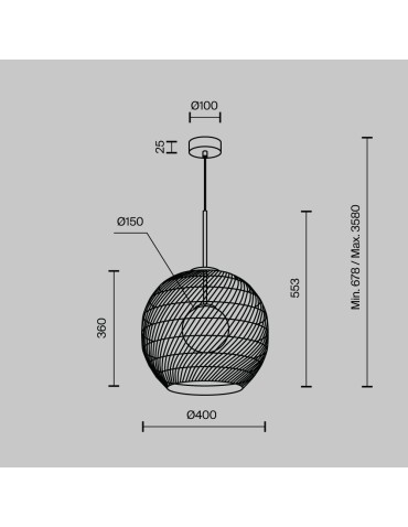 Maytoni Cane Lampa Wisząca 1xG9 28W Czarny MOD204PL-01B - produkt 2