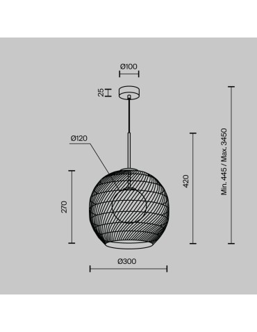 Maytoni Cane Lampa Wisząca 1xG9 28W Czarny MOD204PL-01B1 - product 2