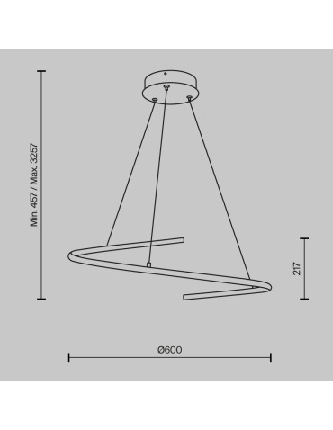 Maytoni Curve Lampa Wisząca Nowoczesna LED 31W 2100lm Mosiądz MOD242PL-L33BSK - produkt 2