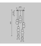 Lampy wiszące - Maytoni Drop Lampa Wisząca LED 80W 9300lm 3000K Złoty MOD273PL-L80G3K - product 2