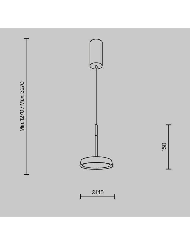 Maytoni El Lampa Wisząca LED 12W 700lm 3000K Czarny MOD041PL-L15TR3K Maytoni El Lampa Wisząca LED 12W 700lm 3000K Czarny MOD041PL-L15TR3K
