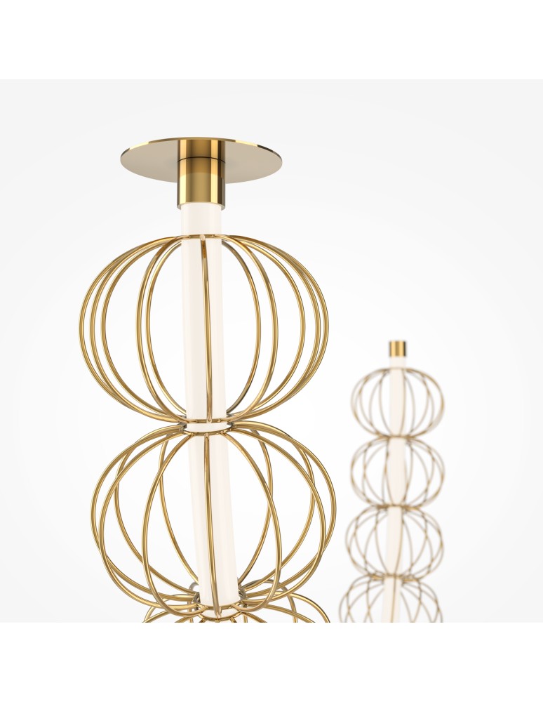 Maytoni Golden Cage Lampa Wisząca LED 117W 6400lm 3000K Złoty MOD216PL-L42G3K Maytoni Golden Cage Lampa Wisząca LED 117W 6400lm 3000K Złoty MOD216PL-L42G3K