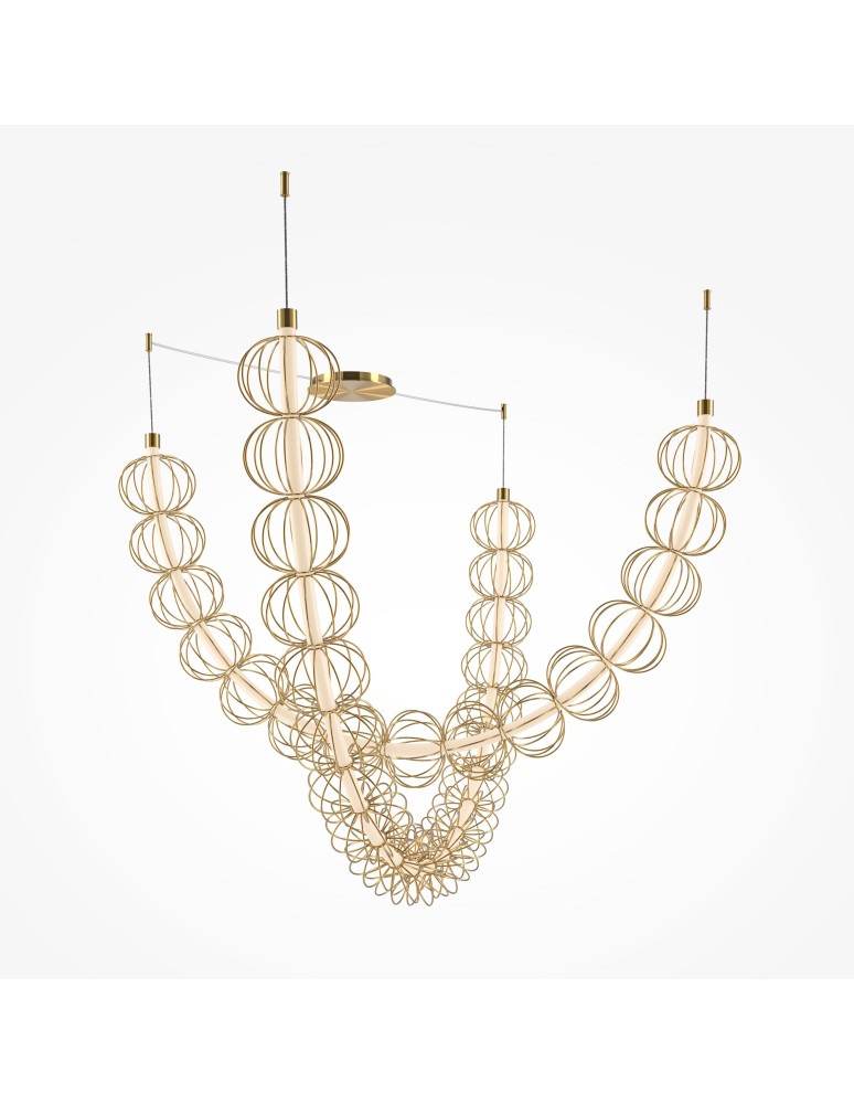 Maytoni Golden Cage Lampa Wisząca LED 107W 6110lm 3000K Złoty MOD216PL-L55G3K Maytoni Golden Cage Lampa Wisząca LED 107W 6110lm 3000K Złoty MOD216PL-L55G3K